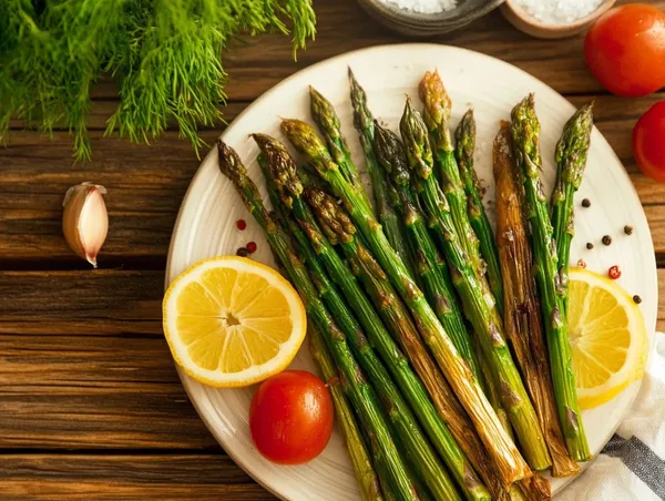 Lemon Garlic Roasted Asparagus