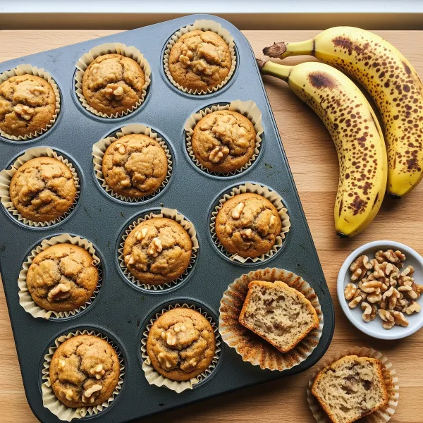 Banana Walnut Almond Flour Paleo Breakfast Muffins