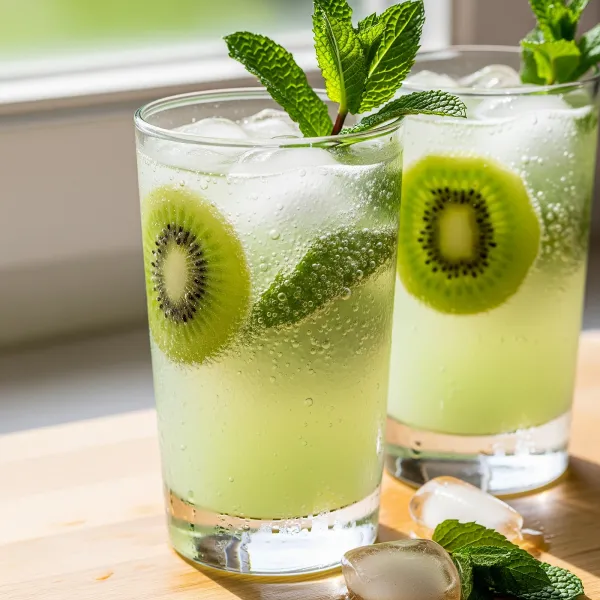 Sparkling Kiwi Mint Coconut Cooler