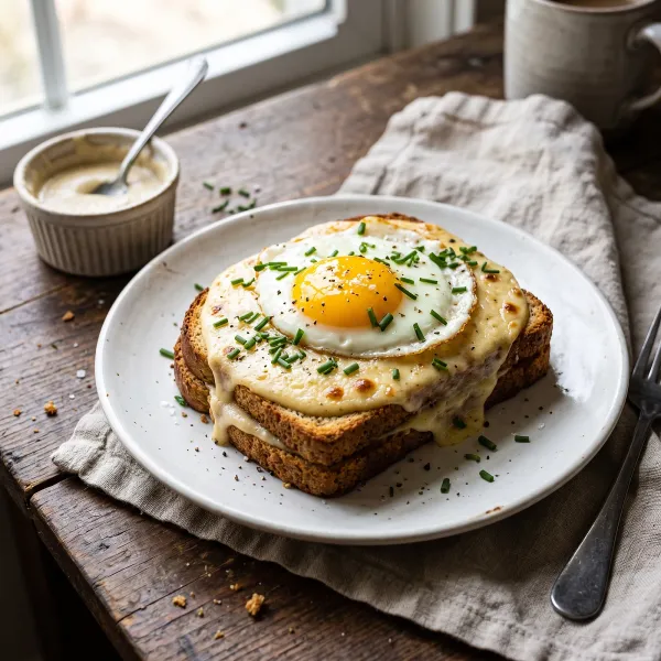 Paleo Croque Madame with Almond Flour Bread and Cashew Bechamel